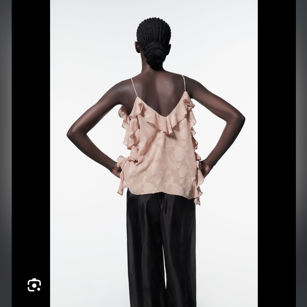 ZARA Flowy Ruffled Top - Picture 2 of 5